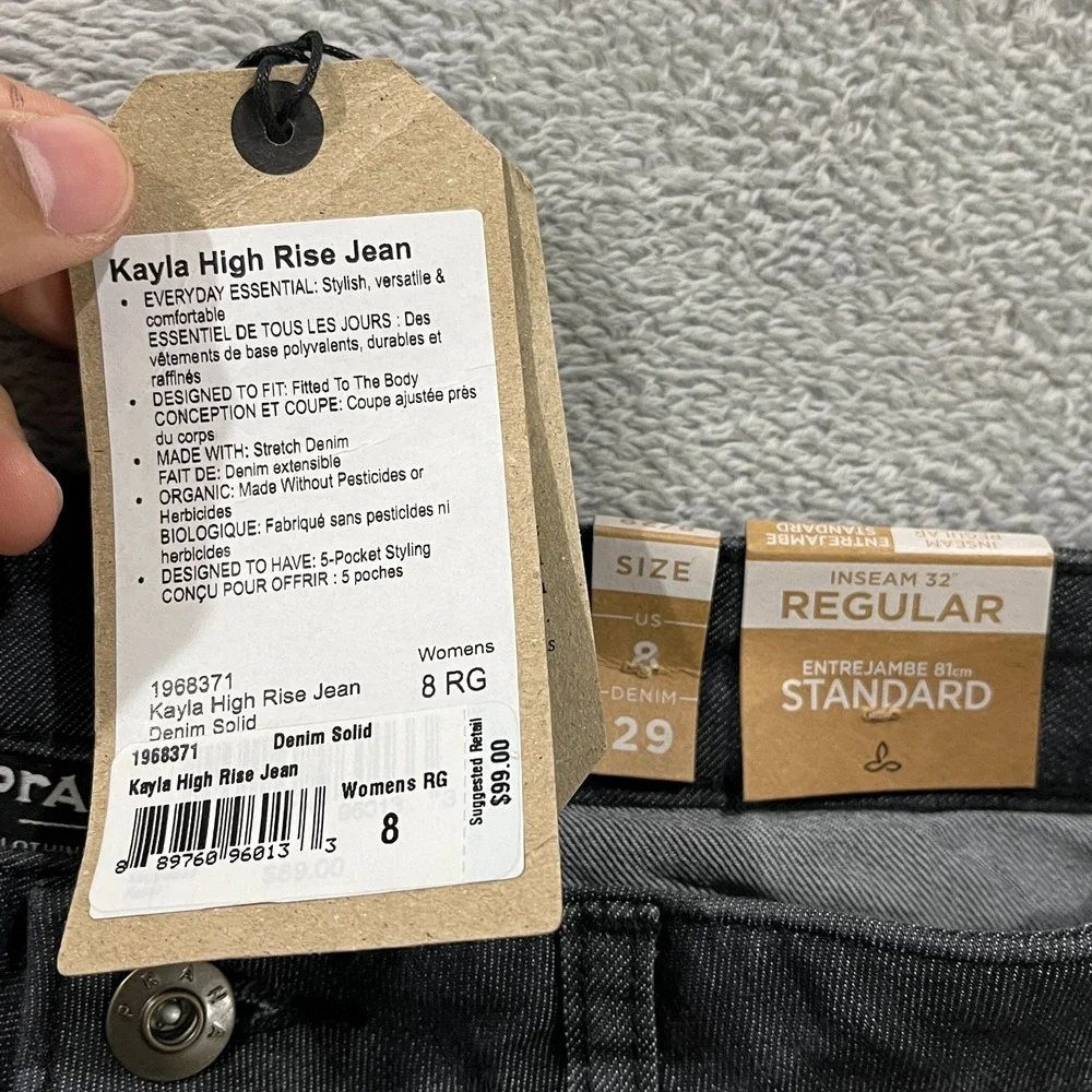 Prana Kayla High Rise Jeans Women's 8 29  Pants Stretch Denim 32